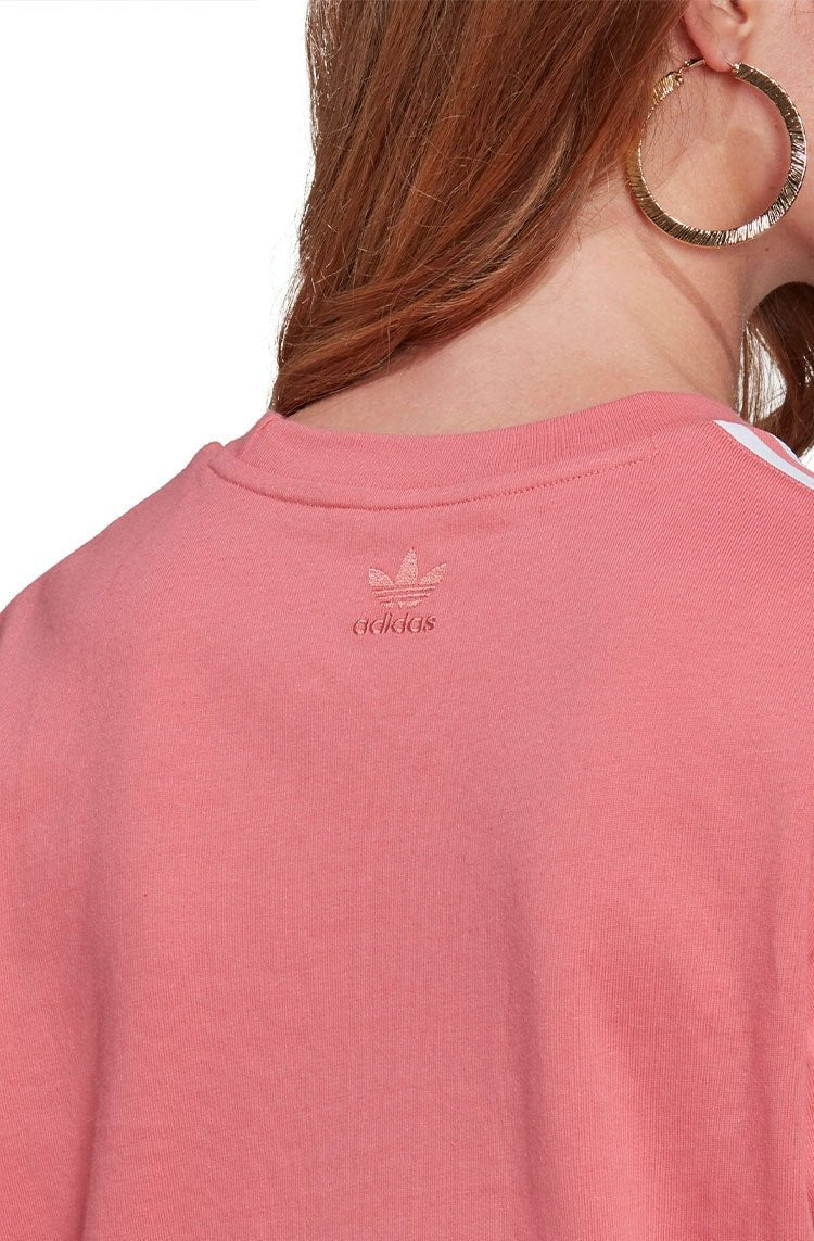 Camiseta Adidas Adicolor 3D Trefoil Loose Rosa/Branco - NewSkull
