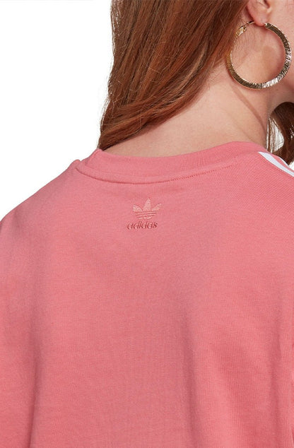 Camiseta Adidas Adicolor 3D Trefoil Loose Rosa/Branco - NewSkull