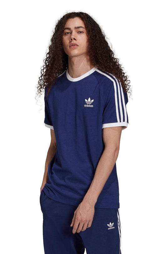Camiseta Adidas Adicolor Classics 3 Stripes Azul/Branca - NewSkull