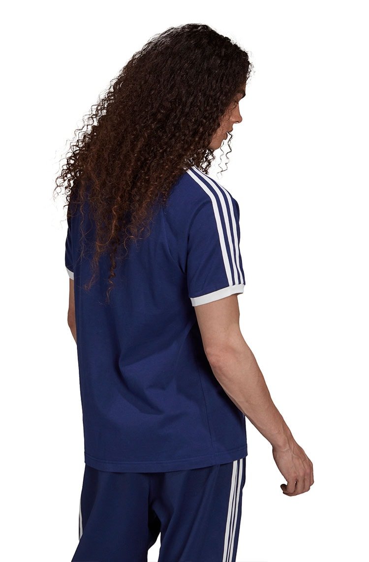 Camiseta Adidas Adicolor Classics 3 Stripes Azul/Branca - NewSkull