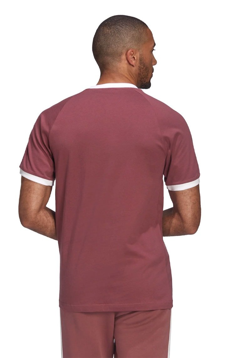 Camiseta Adidas Adicolor Classics 3 Stripes Bordo/Branca - NewSkull