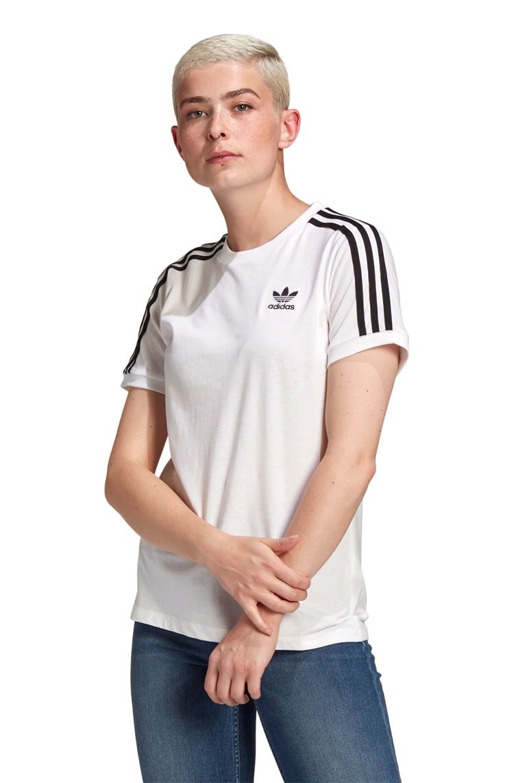 Camiseta Adidas Adicolor Classics 3 - stripes Branco/Preto - NewSkull
