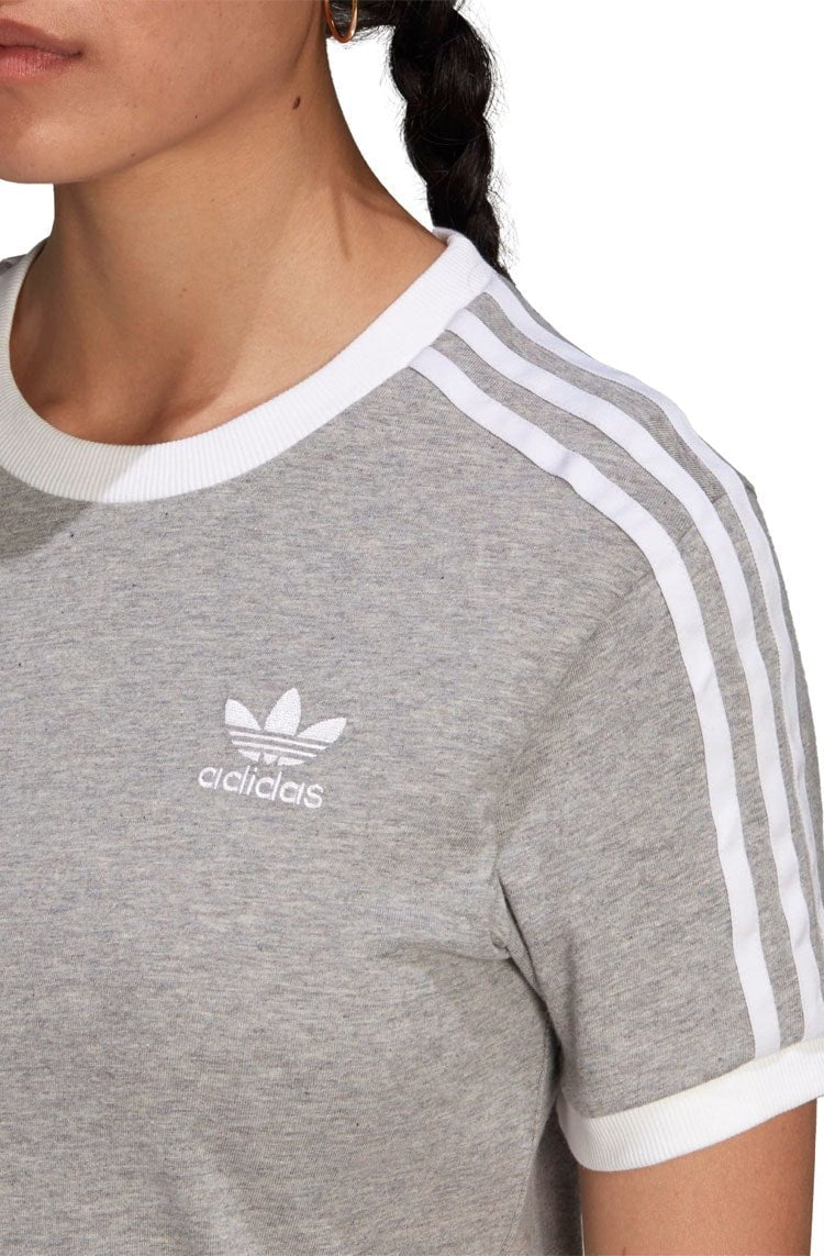 Camiseta Adidas Adicolor Classics 3 - stripes Cinza/Branco - NewSkull