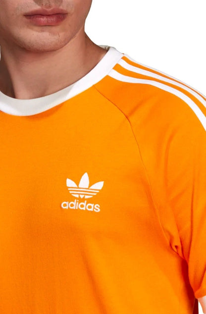 Camiseta Adidas Adicolor Classics 3 - stripes Laranja/Branco - NewSkull