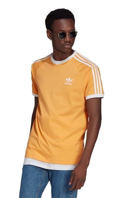 Camiseta Adidas Adicolor Classics 3 Stripes Laranja/Branco - NewSkull