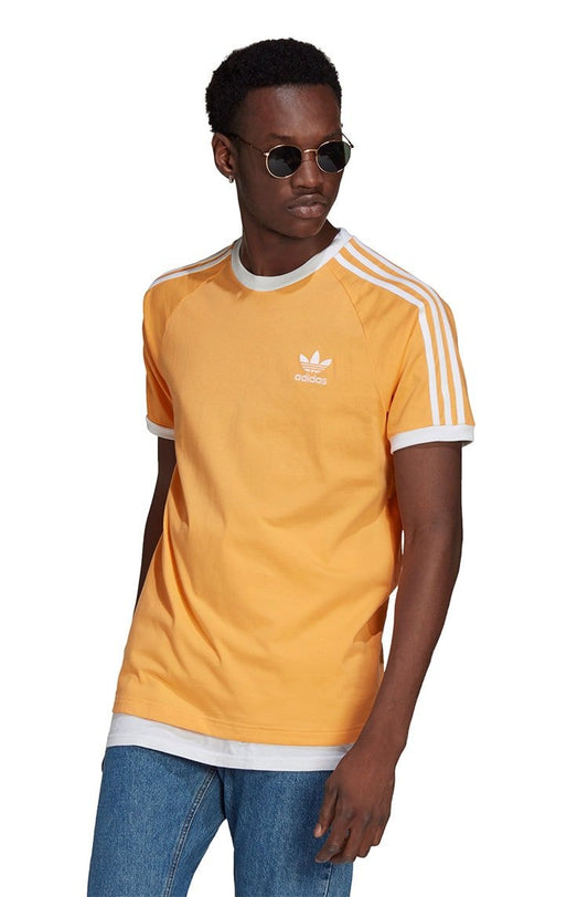 Camiseta Adidas Adicolor Classics 3 Stripes Laranja/Branco - NewSkull