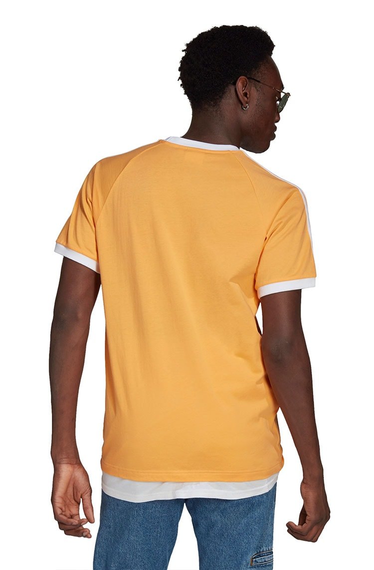 Camiseta Adidas Adicolor Classics 3 Stripes Laranja/Branco - NewSkull
