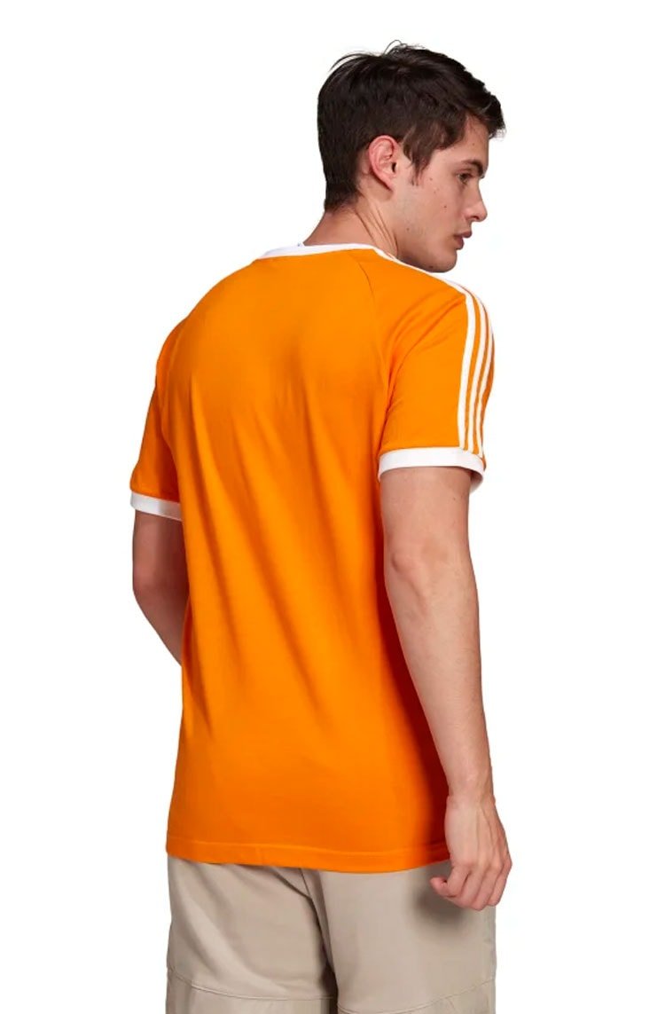 Camiseta Adidas Adicolor Classics 3 - stripes Laranja/Branco - NewSkull