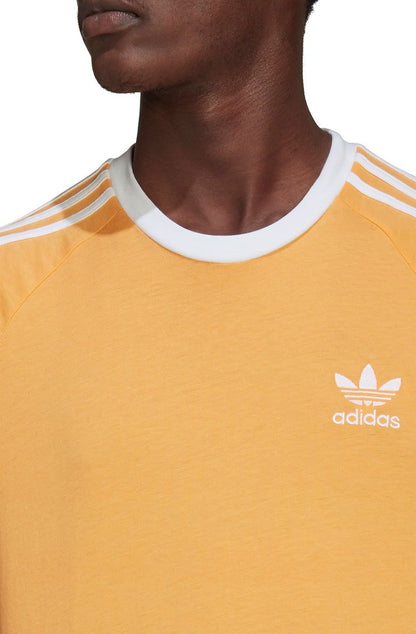 Camiseta Adidas Adicolor Classics 3 Stripes Laranja/Branco - NewSkull