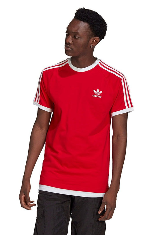 Camiseta Adidas Adicolor Classics 3 Stripes Vermelha/Branca - NewSkull