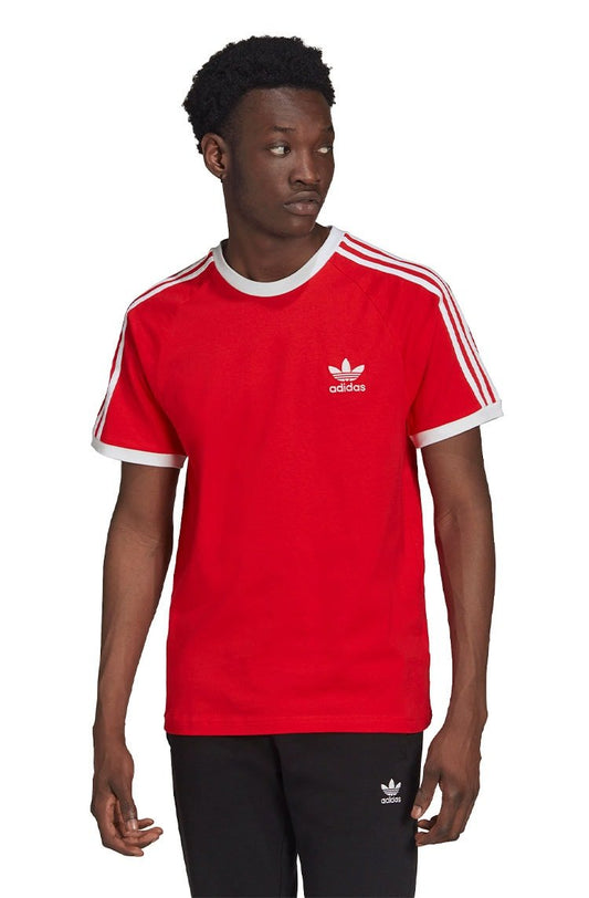 Camiseta Adidas Adicolor Classics 3 Stripes Vermelho/Branca - NewSkull
