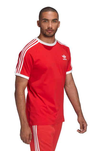 Camiseta Adidas Adicolor Classics 3 - stripes Vermelho/Branco - NewSkull