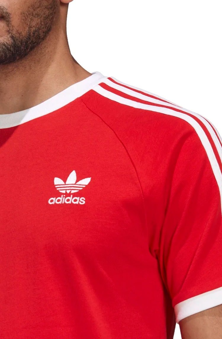 Camiseta Adidas Adicolor Classics 3 - stripes Vermelho/Branco - NewSkull