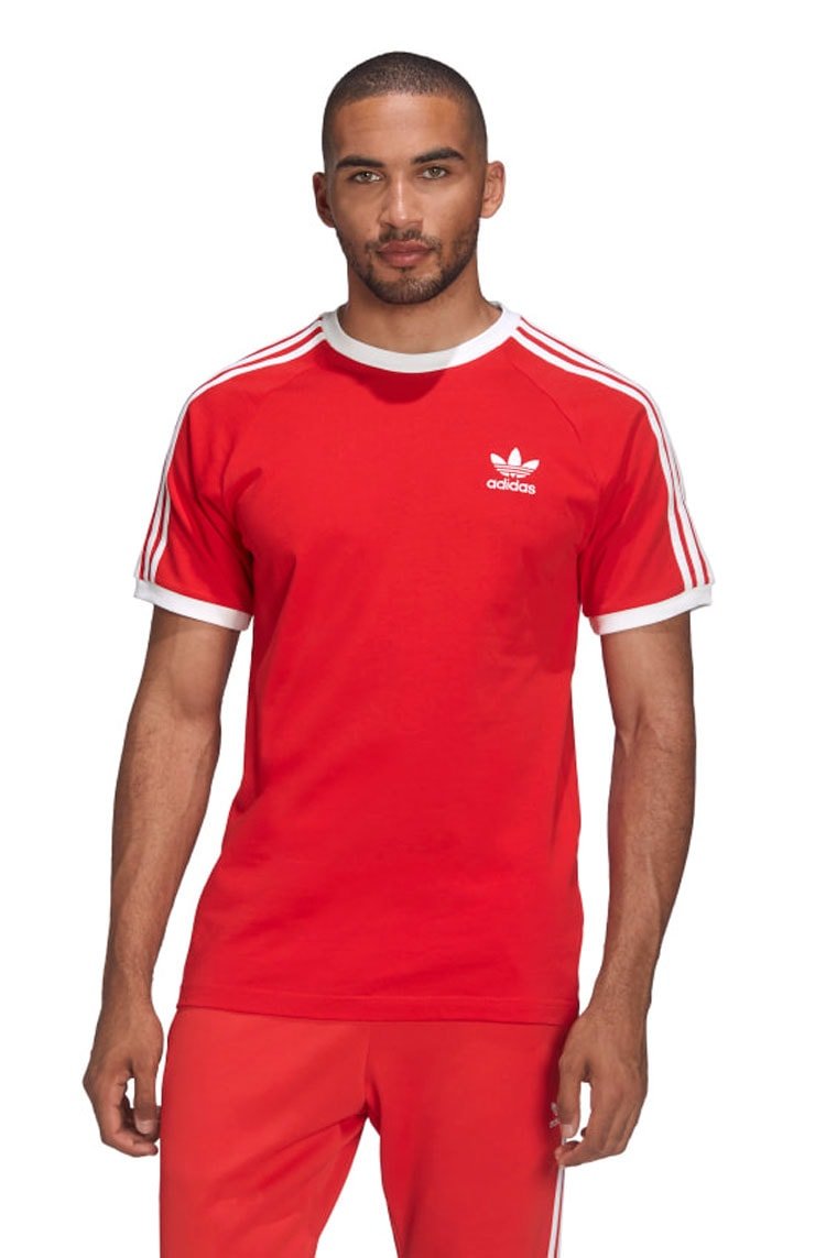 Camiseta Adidas Adicolor Classics 3 - stripes Vermelho/Branco - NewSkull