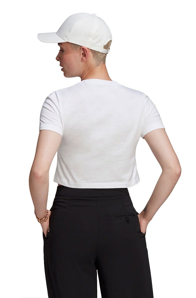 Camiseta Adidas Adicolor Classics Sleeve Cropped Branca/Preta - NewSkull