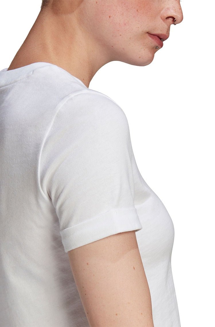 Camiseta Adidas Adicolor Classics Sleeve Cropped Branca/Preta - NewSkull