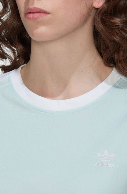 Camiseta Adidas Adicolor Classics Slim 3 - stripes Azul/Branco - NewSkull