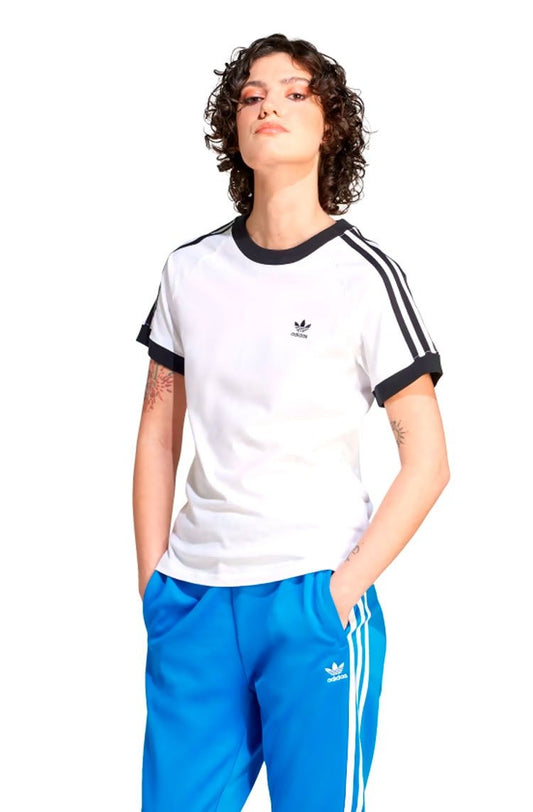 Camiseta Adidas Adicolor Classics Slim 3 - stripes Branco/Preto - NewSkull