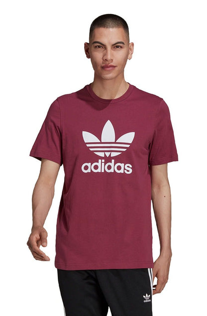 Camiseta Adidas Adicolor Classics Trefoil Bordo/Branca - NewSkull