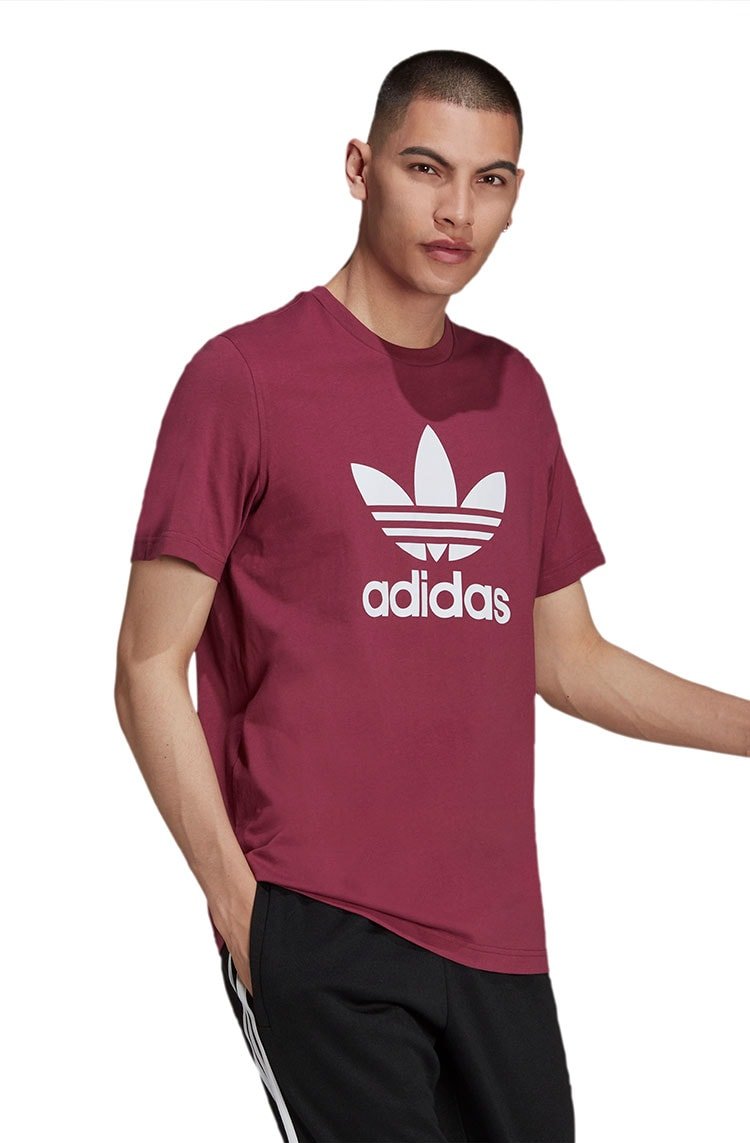 Camiseta Adidas Adicolor Classics Trefoil Bordo/Branca - NewSkull