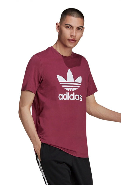 Camiseta Adidas Adicolor Classics Trefoil Bordo/Branca - NewSkull