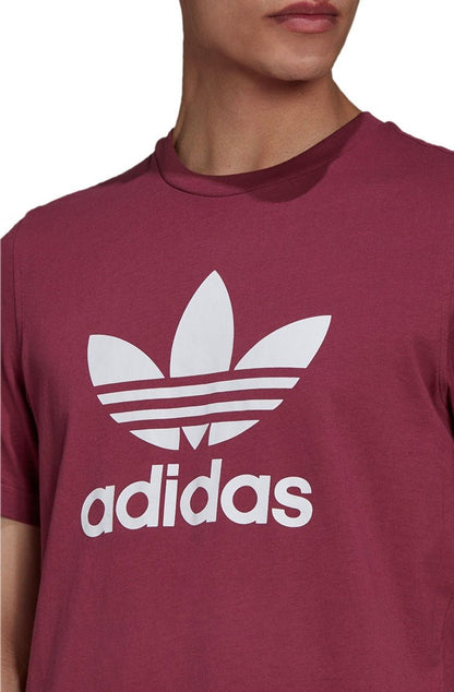 Camiseta Adidas Adicolor Classics Trefoil Bordo/Branca - NewSkull