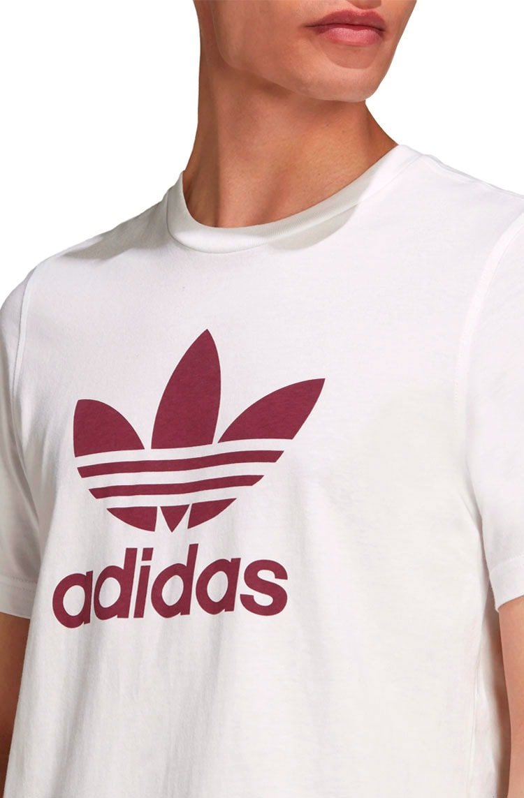Camiseta Adidas Adicolor Classics Trefoil Branca/Bordo - NewSkull