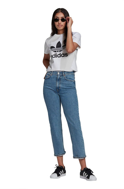 Camiseta Adidas Adicolor Classics Trefoil Feminina Branca/Preta - NewSkull