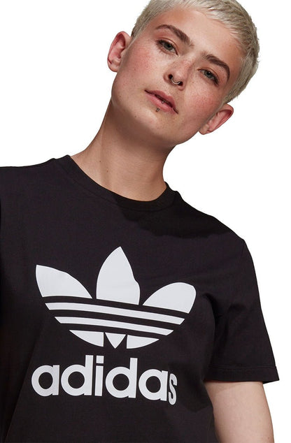 Camiseta Adidas Adicolor Classics Trefoil Feminina Preta/Branca - NewSkull