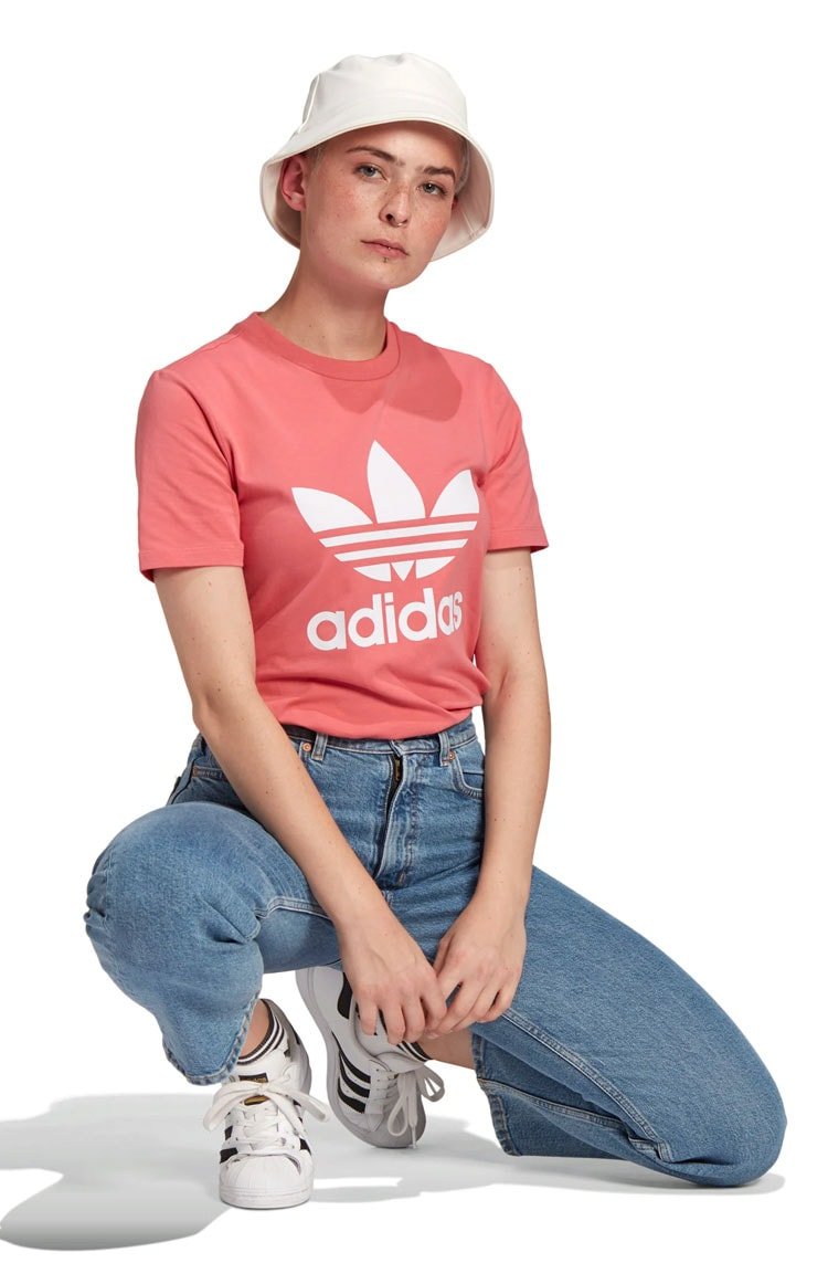 Camiseta Adidas Adicolor Classics Trefoil Feminina Rosa - NewSkull