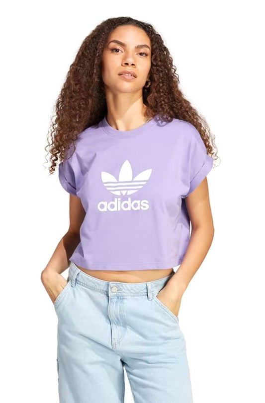 Camiseta Adidas Adicolor Classics Trefoil Lilás/Branco - NewSkull