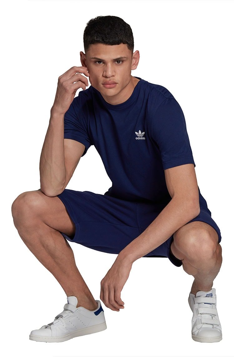 Camiseta Adidas Adicolor Essentials Trefoil Azul/Branca - NewSkull