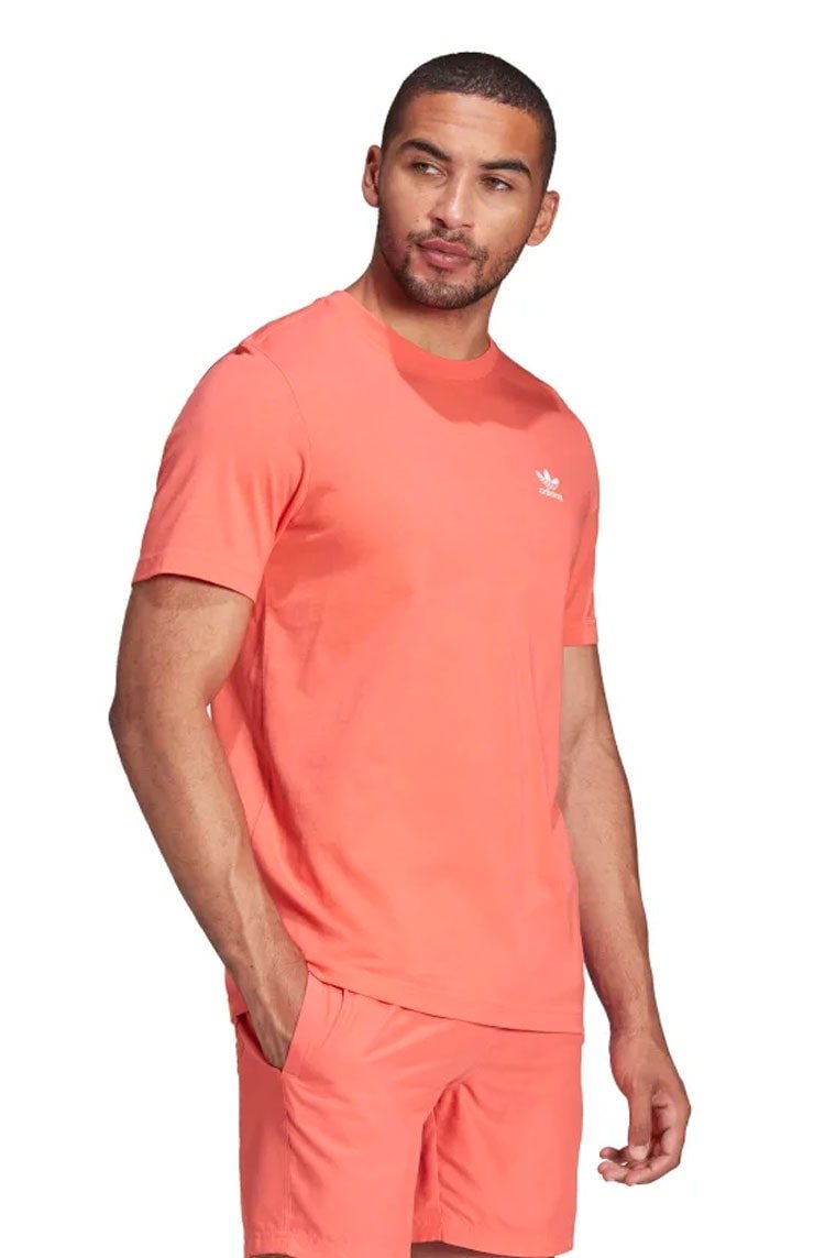 Camiseta Adidas Adicolor Essentials Trefoil Salmão/Branco - NewSkull