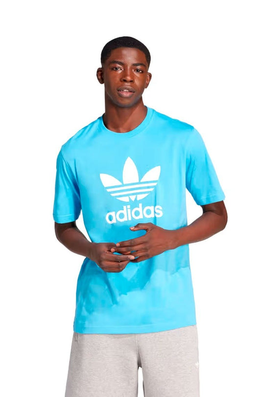 Camiseta Adidas Adicolor Trefoil Azul/Branco - NewSkull