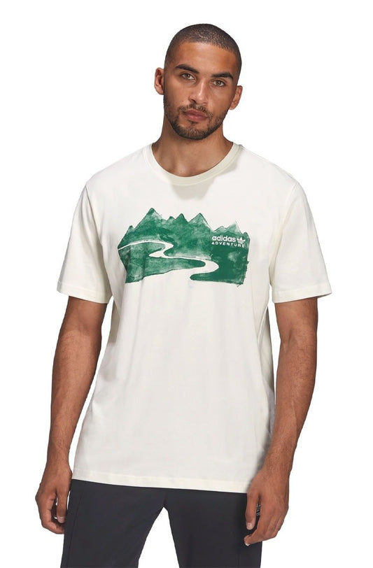 Camiseta Adidas Adventure Mountain Ink Branco/Verde - NewSkull