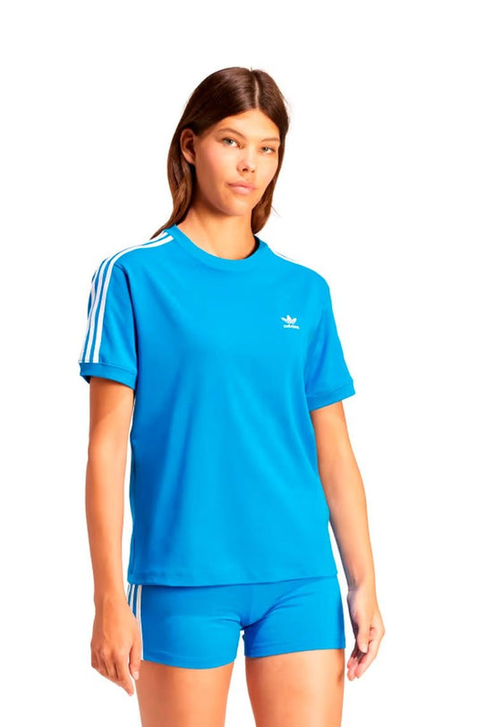 Camiseta Adidas Baby Look 3 - Stripes Azul - NewSkull