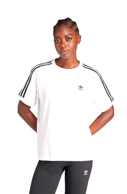 Camiseta Adidas Baby Look 3 - stripes Branco - NewSkull