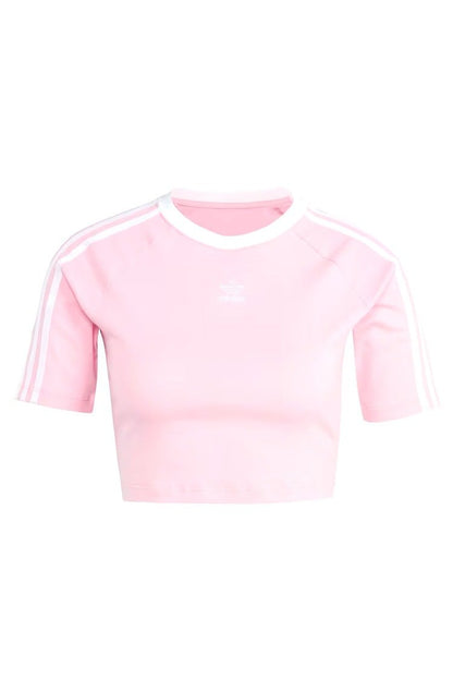 Camiseta Adidas Baby Look 3 - stripes Rosa - NewSkull