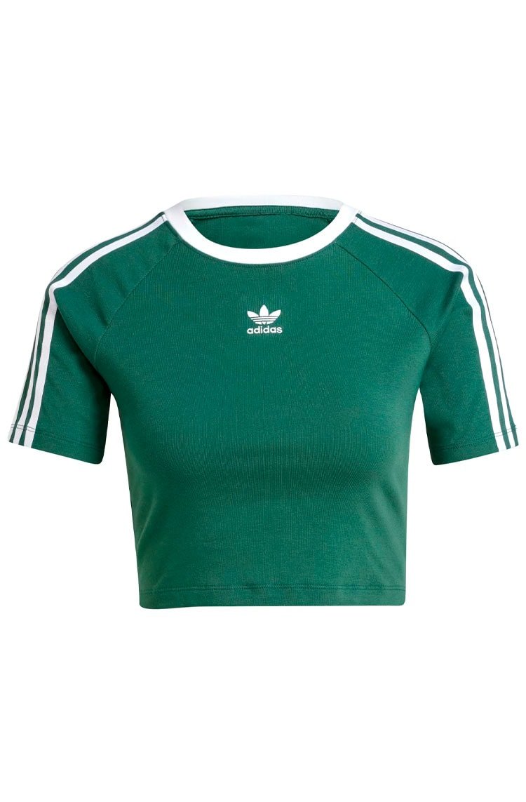 Camiseta Adidas Baby Look 3 - stripes Verde/Branco - NewSkull