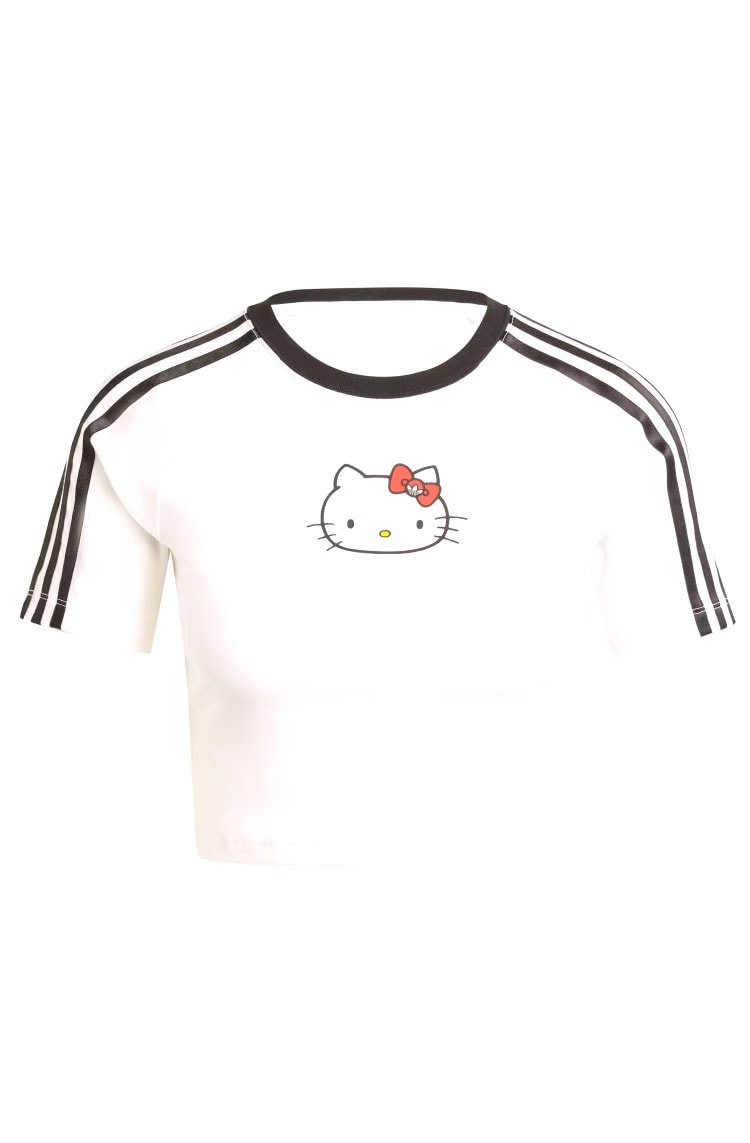 Camiseta Adidas Baby Look Hello Kitty Branco/Preto - NewSkull
