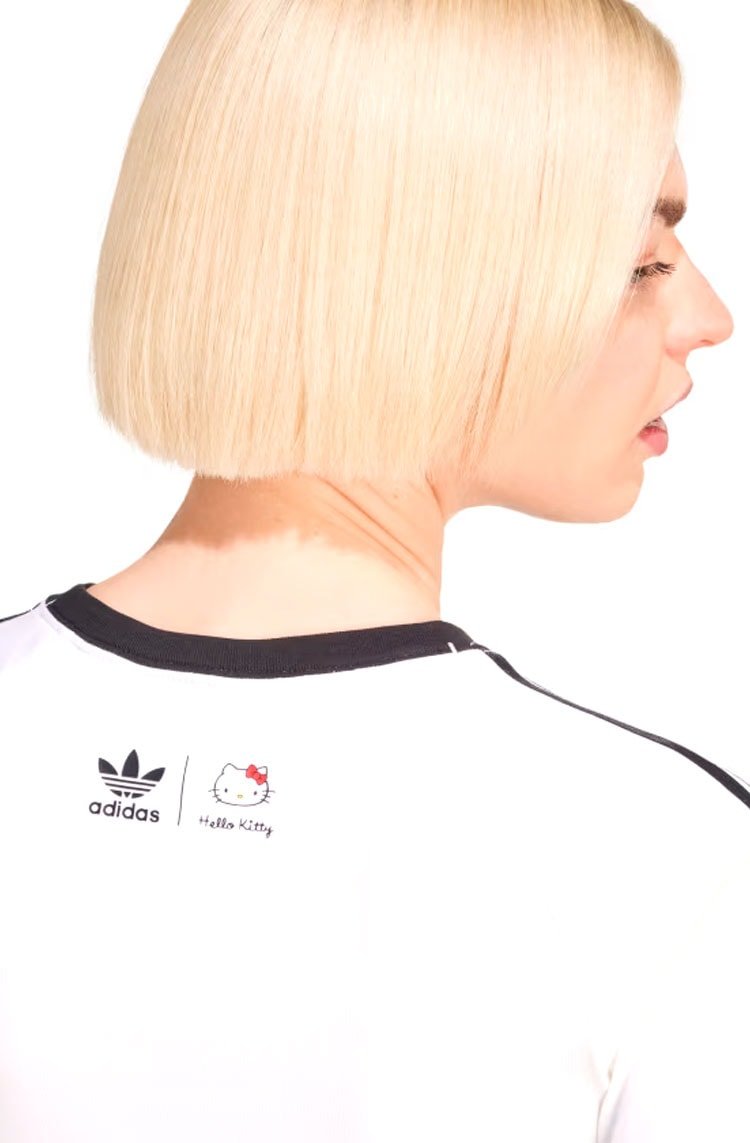 Camiseta Adidas Baby Look Hello Kitty Branco/Preto - NewSkull