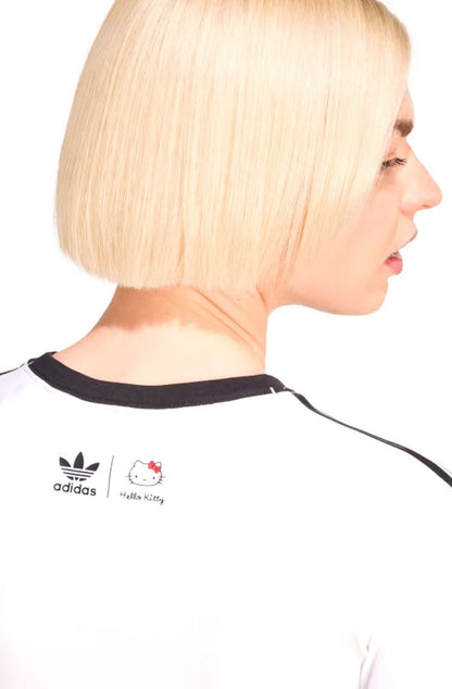 Camiseta Adidas Baby Look Hello Kitty Branco/Preto - NewSkull
