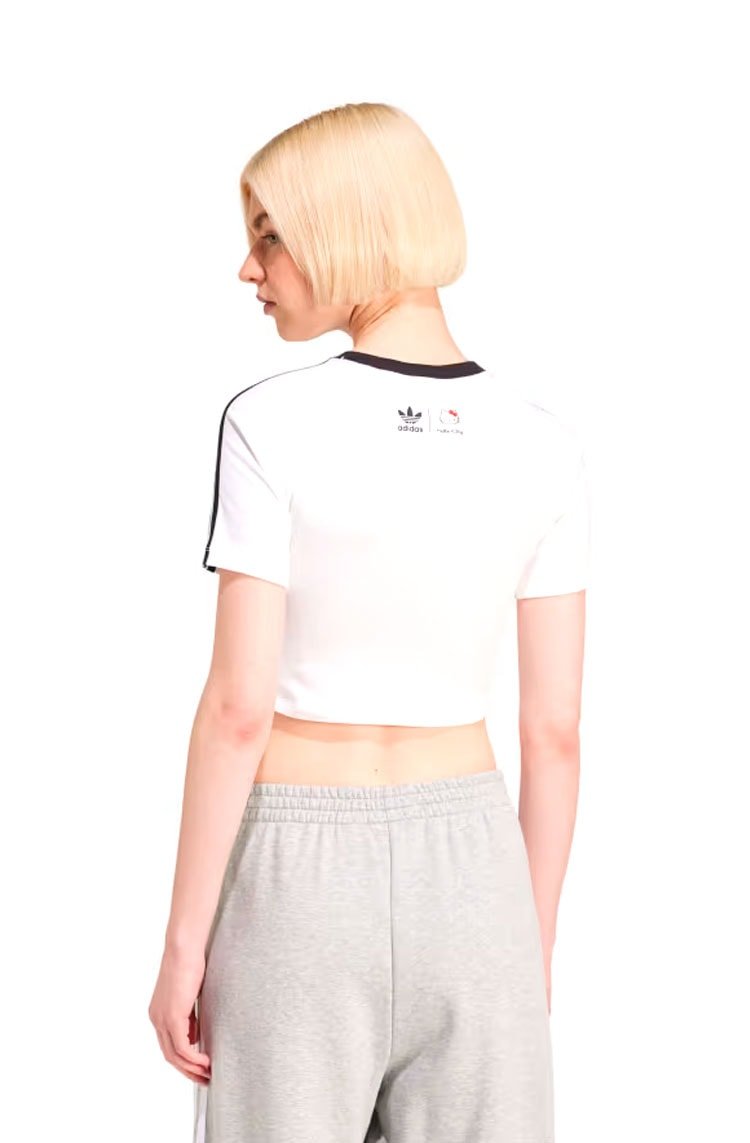 Camiseta Adidas Baby Look Hello Kitty Branco/Preto - NewSkull