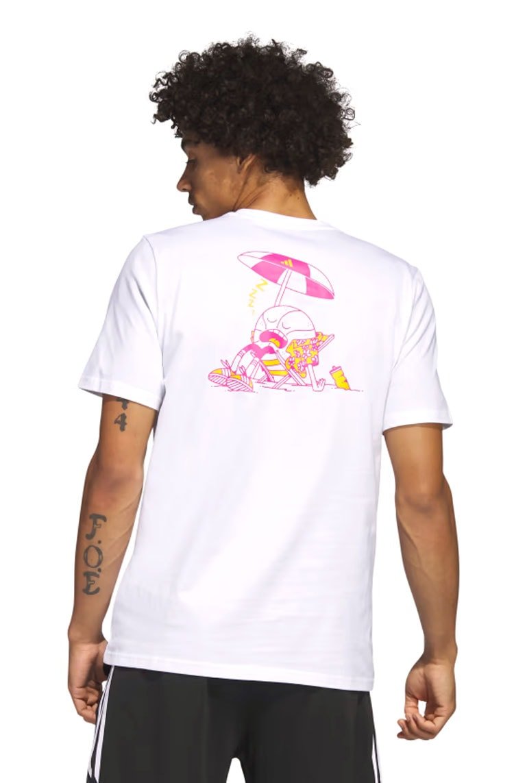 Camiseta Adidas Basquete Lil Stripe Spring Break Branco - NewSkull