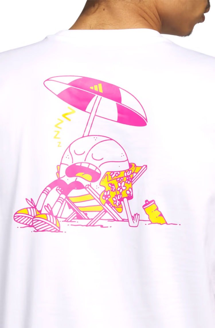 Camiseta Adidas Basquete Lil Stripe Spring Break Branco - NewSkull