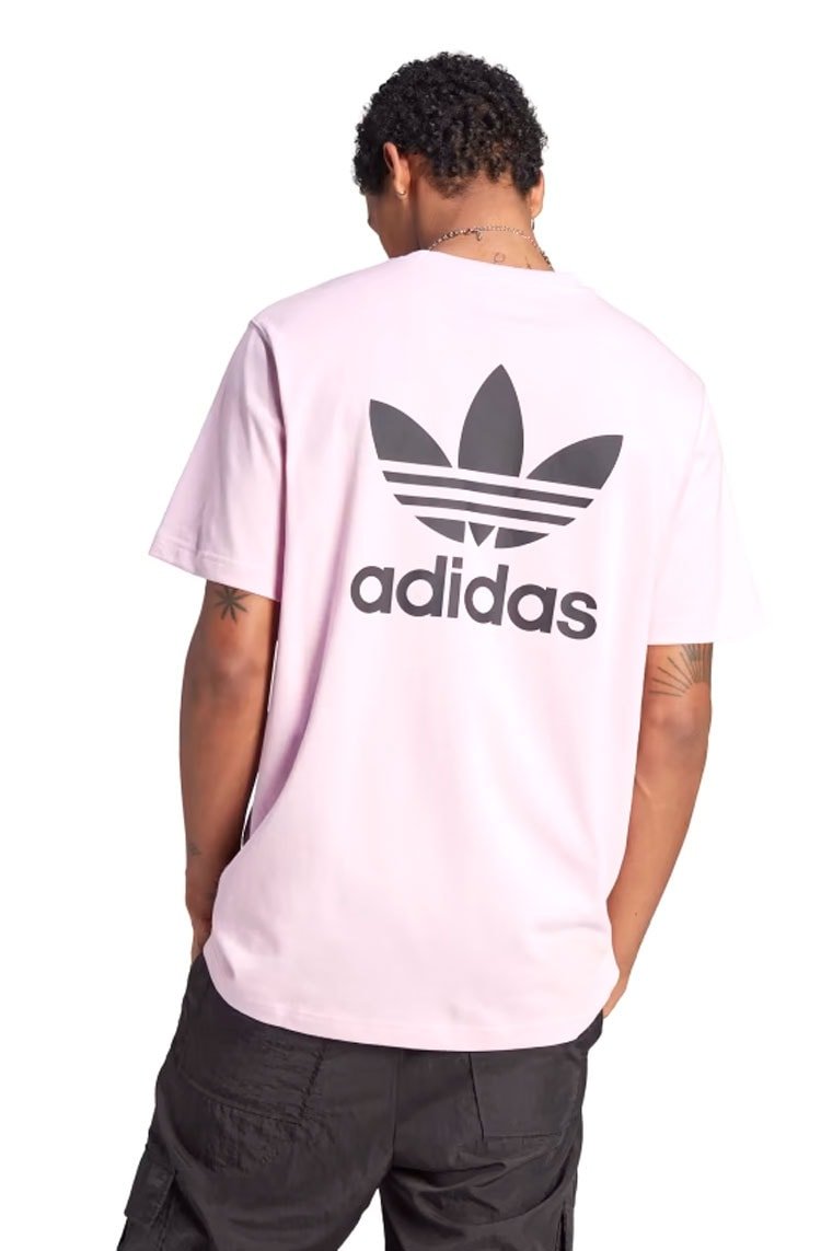Camiseta Adidas Boxy Adicolor Classics Back+Front Trefoil Rosa/Preto - NewSkull