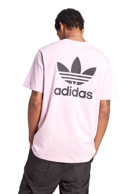 Camiseta Adidas Boxy Adicolor Classics Back+Front Trefoil Rosa/Preto - NewSkull