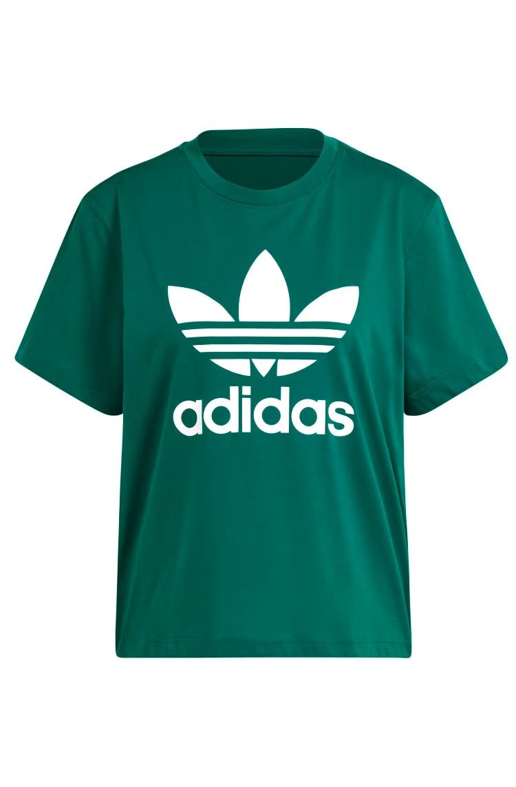 Camiseta Adidas Boxy Adicolor Trefoil Verde - NewSkull