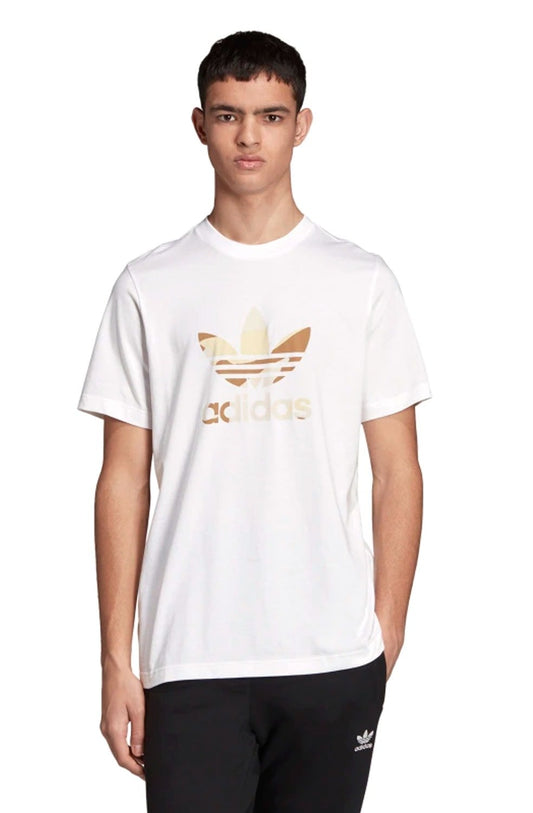 Camiseta Adidas Camouflage Trefoil Branca/Bege - NewSkull