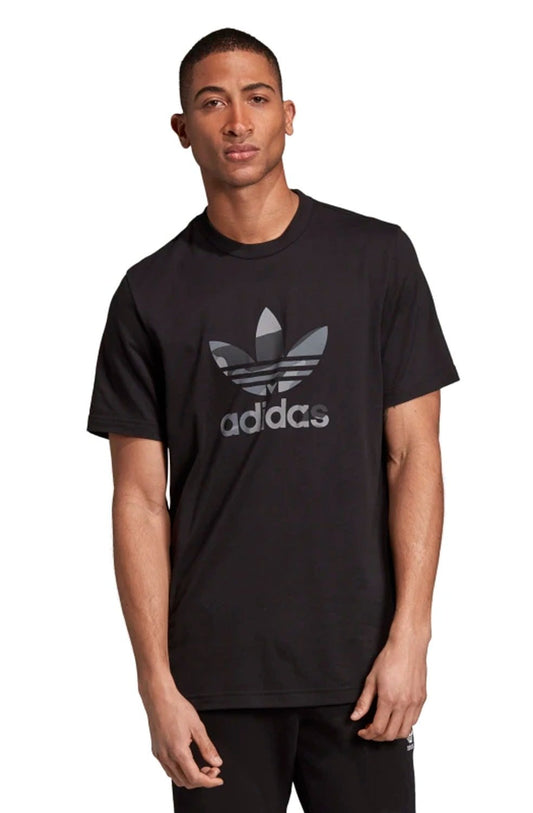 Camiseta Adidas Camouflage Trefoil Preta/Cinza - NewSkull